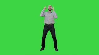 Happy man performing dance Chroma Key - Happy man performing dance Green Screen