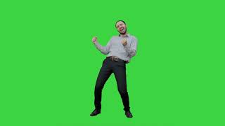Happy man performing dance Chroma Key - Happy man performing dance Green Screen