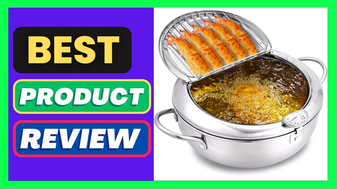 cuomaop Deep Fryer Pot, 304 Stainless Steel Japanese Frying Pot