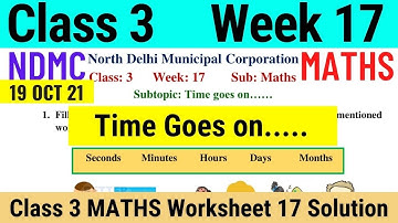 NDMC Class 3 Maths Week 17 Worksheet 17 (19/10/21) | worksheet 17 class 3rd maths worksheet Solution