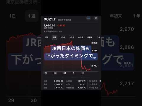 衝撃❗️株価暴落‼️JR西日本の株買うたった。《え⁉️このタイミングで⁉️⁉️》
