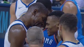 Kevin Durant vs Russell Westbrook Heated Exchanges! Thunder Dominate Warriors! 2017-18 Season