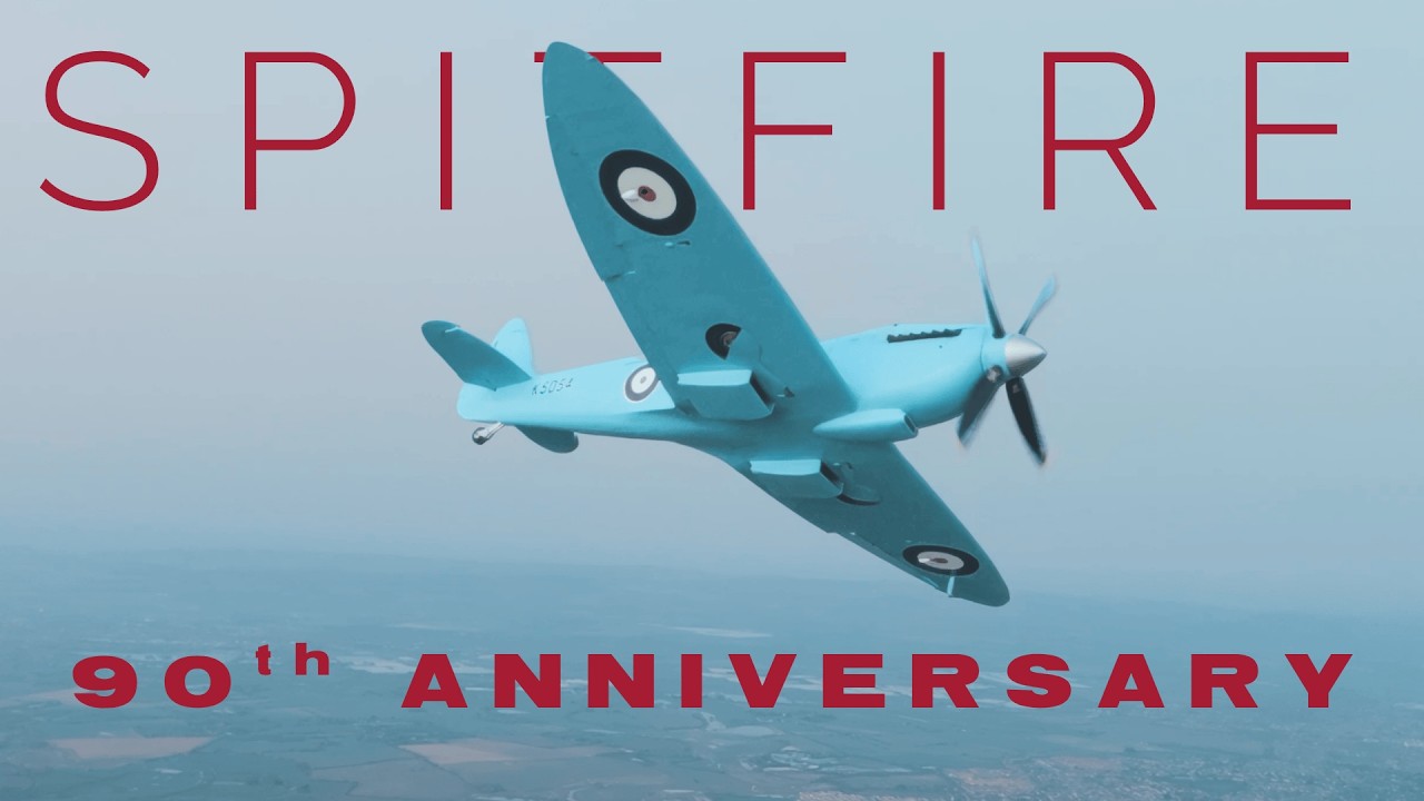 Spitfire flying in clear blue skies