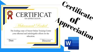 Free & Easy Certificate Design in MS Word (Appreciation)@EditingwithNadia