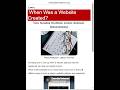 When Was A Website Created?