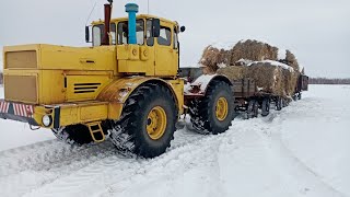 Трактор К-701 Зимний запуск # Поездка за сеном. Сезон 2021