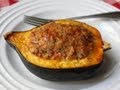 Sausage & Rice Stuffed Acorn Squash Recipe - Squash Stuffed with Lamb Sausage & Rice