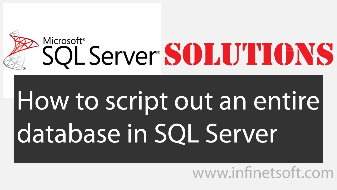 how to generate script in sql server with data (schema... Video Tutorial-Generate Script for both schema and data using SQL ...