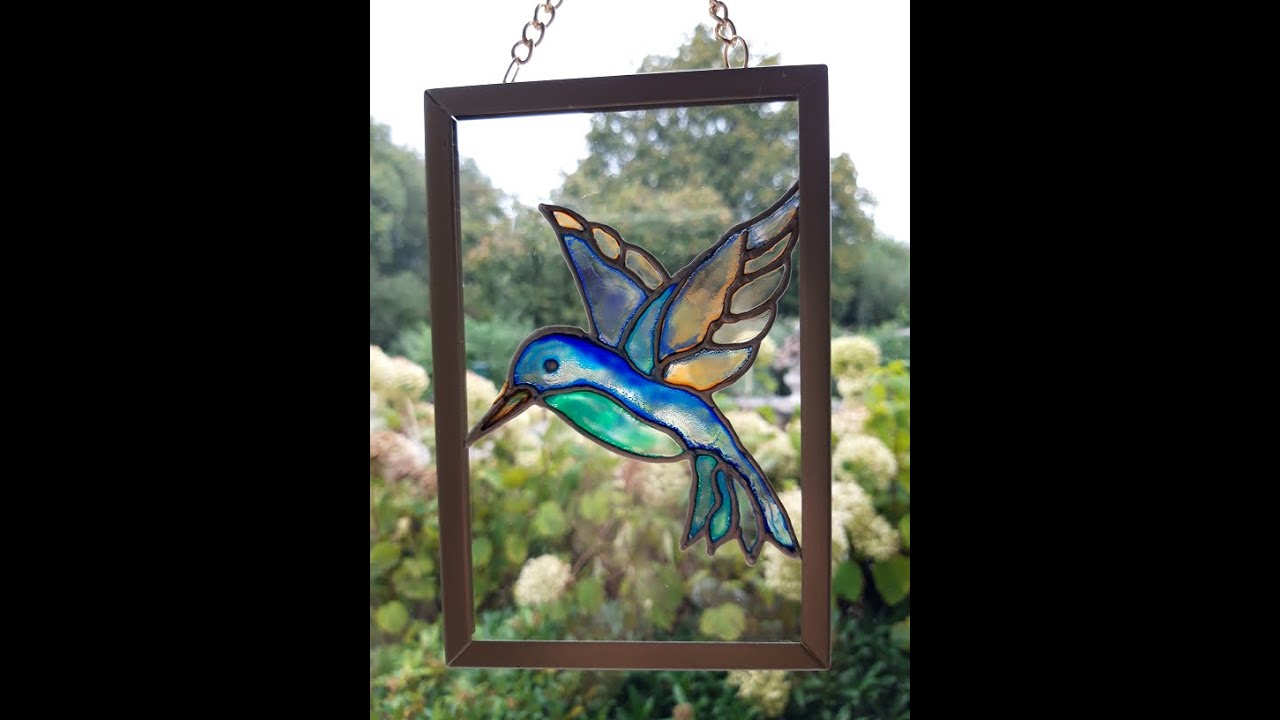 Doe het niet Mand Verhoogd Glas in Lood schilderen Kolibri - YouTube