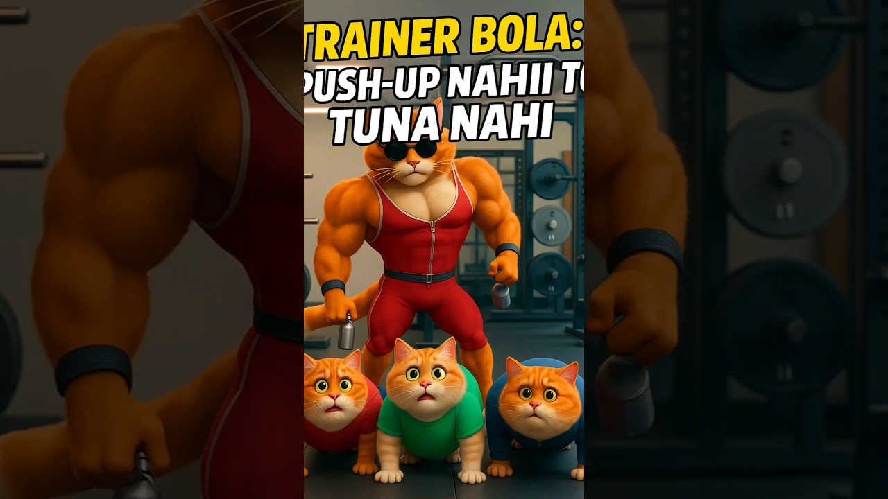 When Gym Trainer is a Cat 😼💪 | Funniest Push-Up Challenge! 