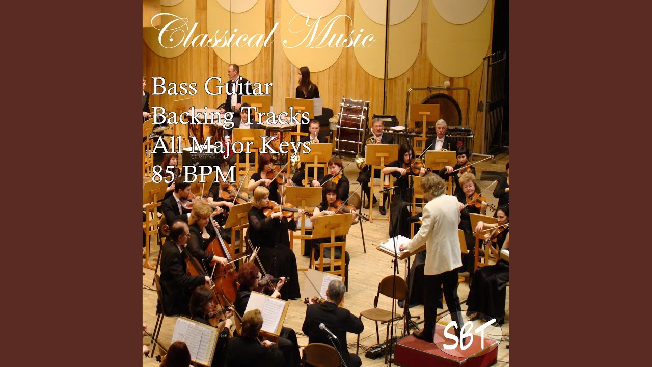 Classical Music Bass Guitar Backing Track in E Major, 85 BPM, Vol. 1