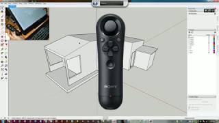 SketchUp Speech Recognition+Voice Command workflow with PS-Move navigation controller