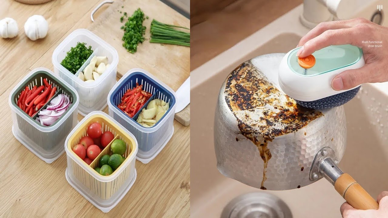 ادوات منزلية مفيدة للمطبخ 😍 حيل وأفكار مذهلة أجهزة ذكية لتنظيم المطبخ New Gadgets For Every Home 💪🏠