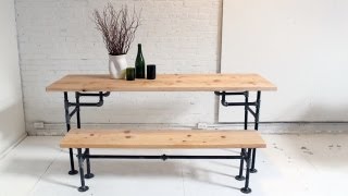 This episode of HomeMade Modern shows how to make a table out of 2x12s and iron pipe. Follow us on Instagram to see what we