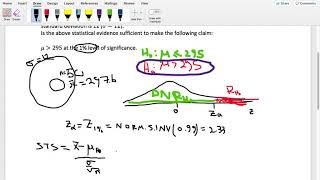 Hypothesis Testing 9A    Example 1 Means