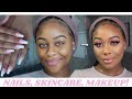 0-100 TRANSFORMATION! MY FAVE NAILS, CURRENT SKINCARE & PINK CUT CREASE | Yasmine Simone