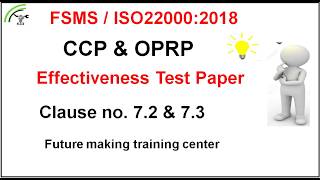 Oprp  Ccp  Prp Effectiveness Evaluation For Fsmsiso22000