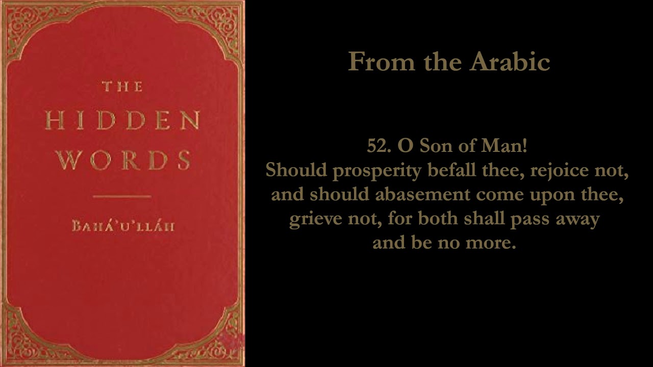 Bahá'u'lláh - The Hidden Words - Arabic # 52