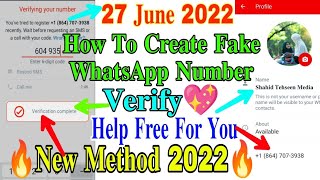 How to create fake WhatsApp account/UK, Canada & us fake number for WhatsApp/New Method 2022 😯