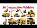 20 निर्माण वाहन सीखें बच्चों के लिए | Learn 20 Construction Vehicle Names with Pictures and Sound