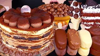 ASMR CHOCOLATE CREPE CAKE MALTESERS MAGNUM ICE CREAM NUTELLA DESSERT MUKBANG 먹방 咀嚼音 EATING SOUNDS