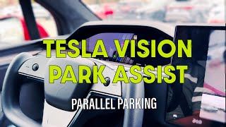 future of parking with tesla vision / autopark / parallel parking with ultrasonic sensors