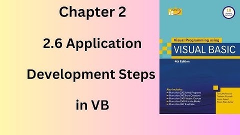 Application Development Steps in Visual Basic Programming | Bsc\ADP\ADS\BS Computer Science