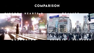 Kingdom Hearts 3: REAL LIFE QUADRATUM | Yozora - Shibuya Comparison