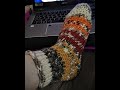 Toe Up Boot Socks or House Socks in Owl Eye Stitch Loom Knit