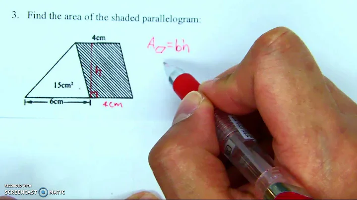 Find the area of the shaded parallelogram example