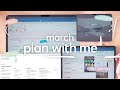 March Plan with Me on iPad 🍵✨✍🏼 | Free wallpapers, color palettes, stickers