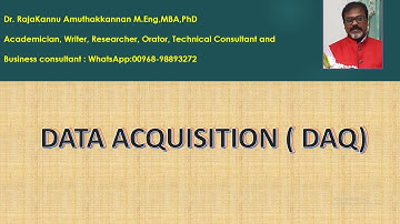 NI DAQ- REAL TIME DATA ACQUISITION - NATIONAL INSTRUMENTS- Dr.Rajakannu Amuthakkannan