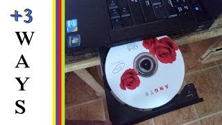 how to insert and eject cd/ dvd to the laptop computer in stuck problem |  3 ways!