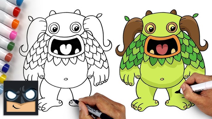 How to draw a T-Rox from My Singing Monsters step by step 