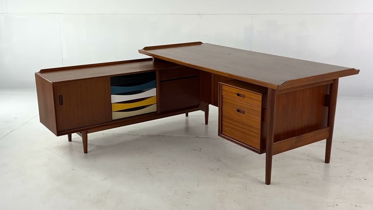 Arne Vodder Mid Century Teak Corner Desk