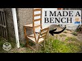 I found 2 old chairs and turned them into a bench.
