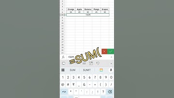 Mobile excel me sum kare #excel #shorts