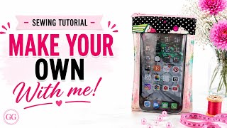 How to make an easy vinyl phone pouch | Beginner sewing project