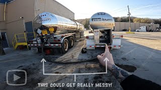 Trucker Battles 27hrs Unloading Massive Amounts Of Chicken Fat (Inedible Tanker)