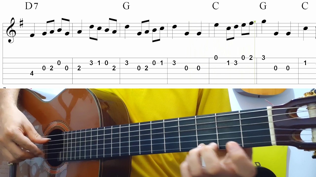 Muy fácil de tocar para principiantes - Minuet en Sol Mayor (J. S. Bach) -  Tablatura y Partitura - YouTube