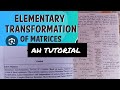 Engineering Mathematics | Unit 1 Matrices |Elementary Transformation of Matrix | AKTU