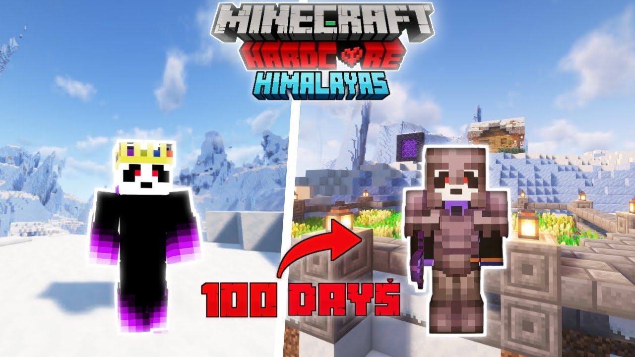 I Survived 100 Days in the Himalayan Hardcore World (Minecraft) - YouTube