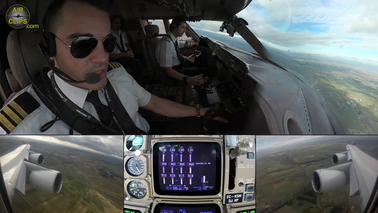 Engine Instruments Closeup: Boeing 747 FULL POWER Takeoff with 400 ...