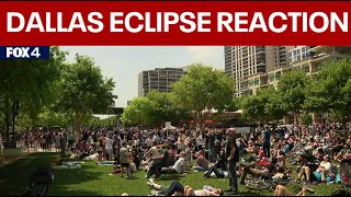 Solar Eclipse 2024: Crowd in Downtown Dallas reacts to totality image