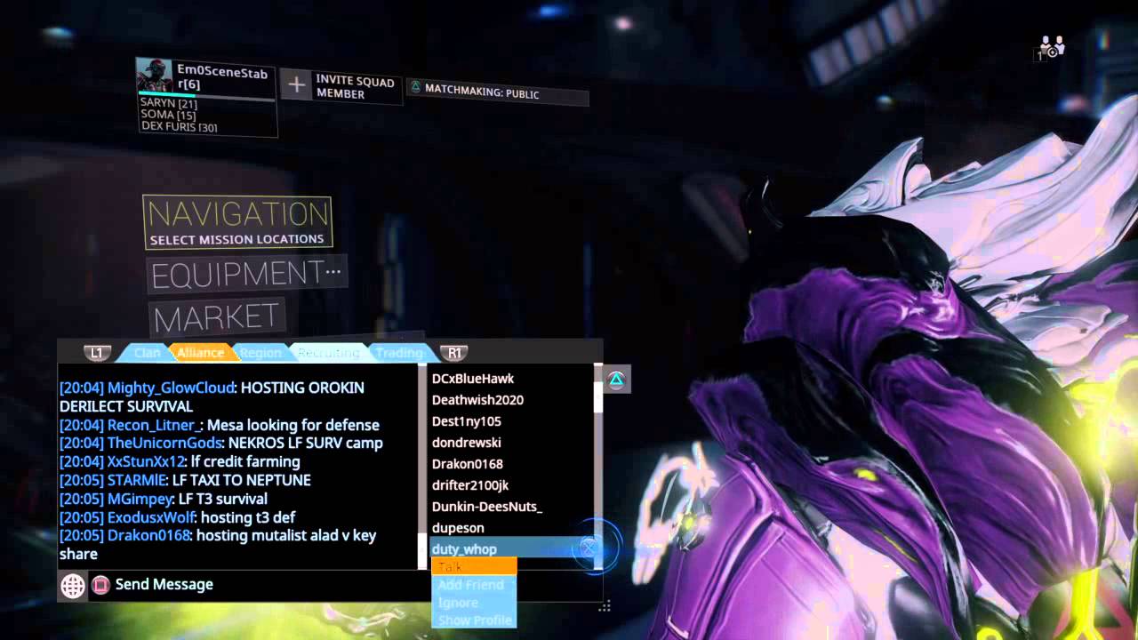 Warframe I can't invite people anymore ( YouTube