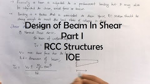Design of RCC Beam in Shear Part I| Mumbai University | IOE , TU , PU