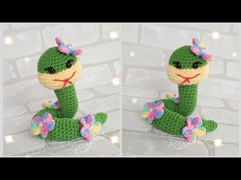 🐍Несложная Змея крючком🌺