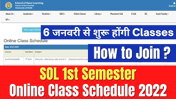 DU SOL 1st Semester Online Class Schedule 2022 | How to Join 1st Semester Classes | SOL Reporter.