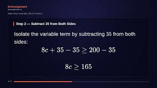 Multi-Step Inequality Word Problem