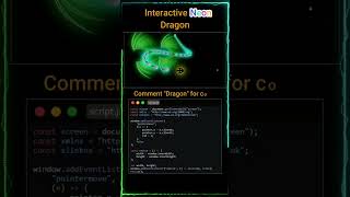 Interactive Neon Dragon Cursor Animation Using HTML And CSS